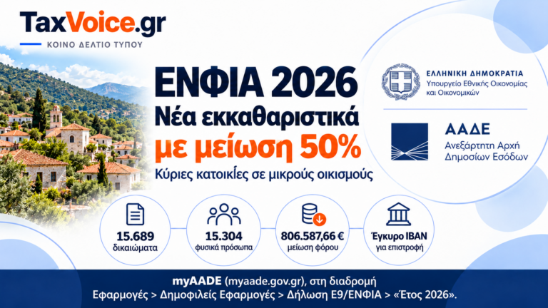taxvoice-enfia-2026-meiosi-50-mikroi-oikismoi